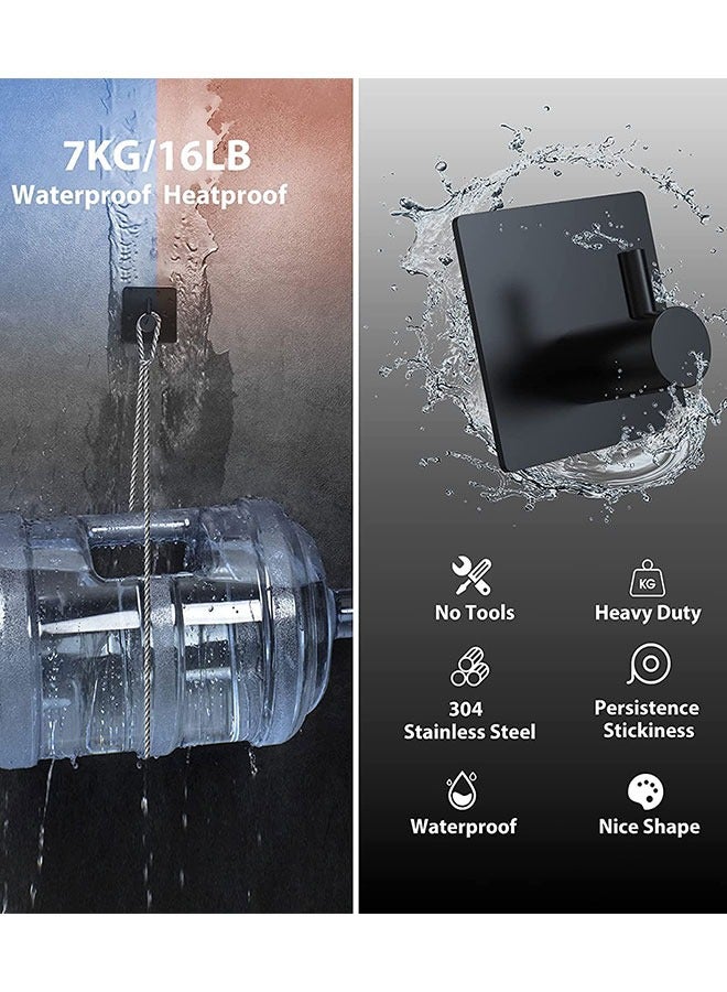 GoldenLike  خطاف لاصق،6 عبوة من خطافات الحائط شديدة التحمل، خطافات مناشف من الفولاذ المقاوم للصدأ، خطاف تعليق معطف الحمام، خطاف تثبيت على الحائط ذاتي اللصق، لمطبخ الحمام - Image 5