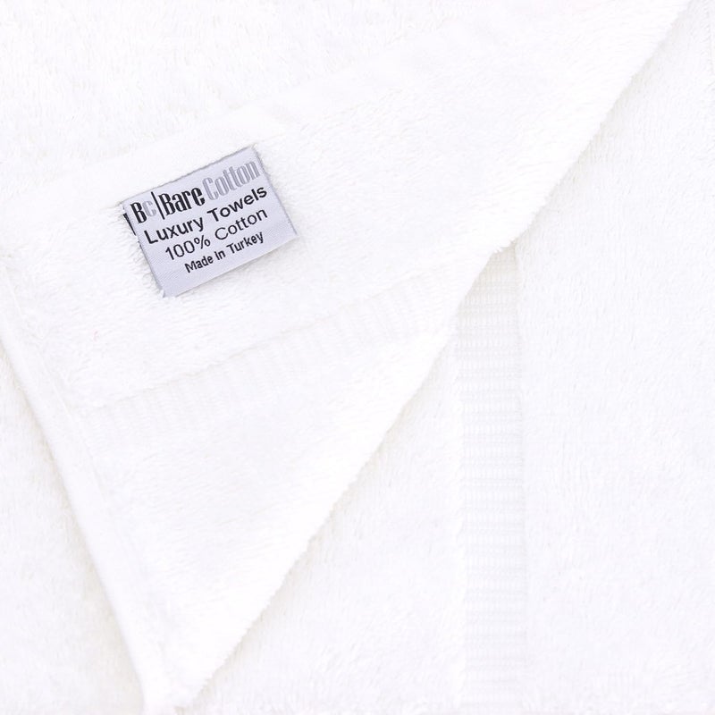 BC BARE COTTON Monogrammed Towel Set  Personalized Gift  Set of 3- Black Block Letter Embroidered Towel - Extra Absorbent 100% Turkish Cotton - Soft Terry Finish - Initial Z White - Image 4