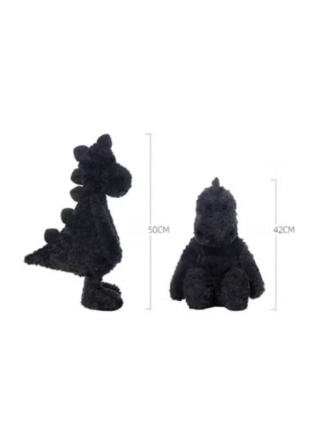 Jooki Fun Welsh Velociraptor Plush Toy Cute Little Dinosaur Doll Sleeping Pillow Birthday Gift for Girls, 50cm Length (Black) - Image 5