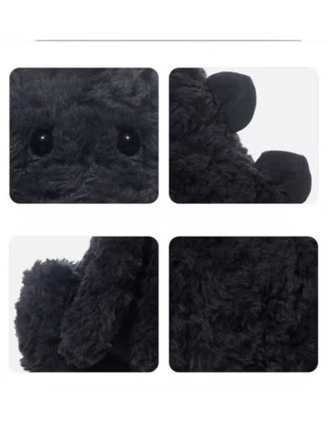 Jooki Fun Welsh Velociraptor Plush Toy Cute Little Dinosaur Doll Sleeping Pillow Birthday Gift for Girls, 50cm Length (Black) - Image 4