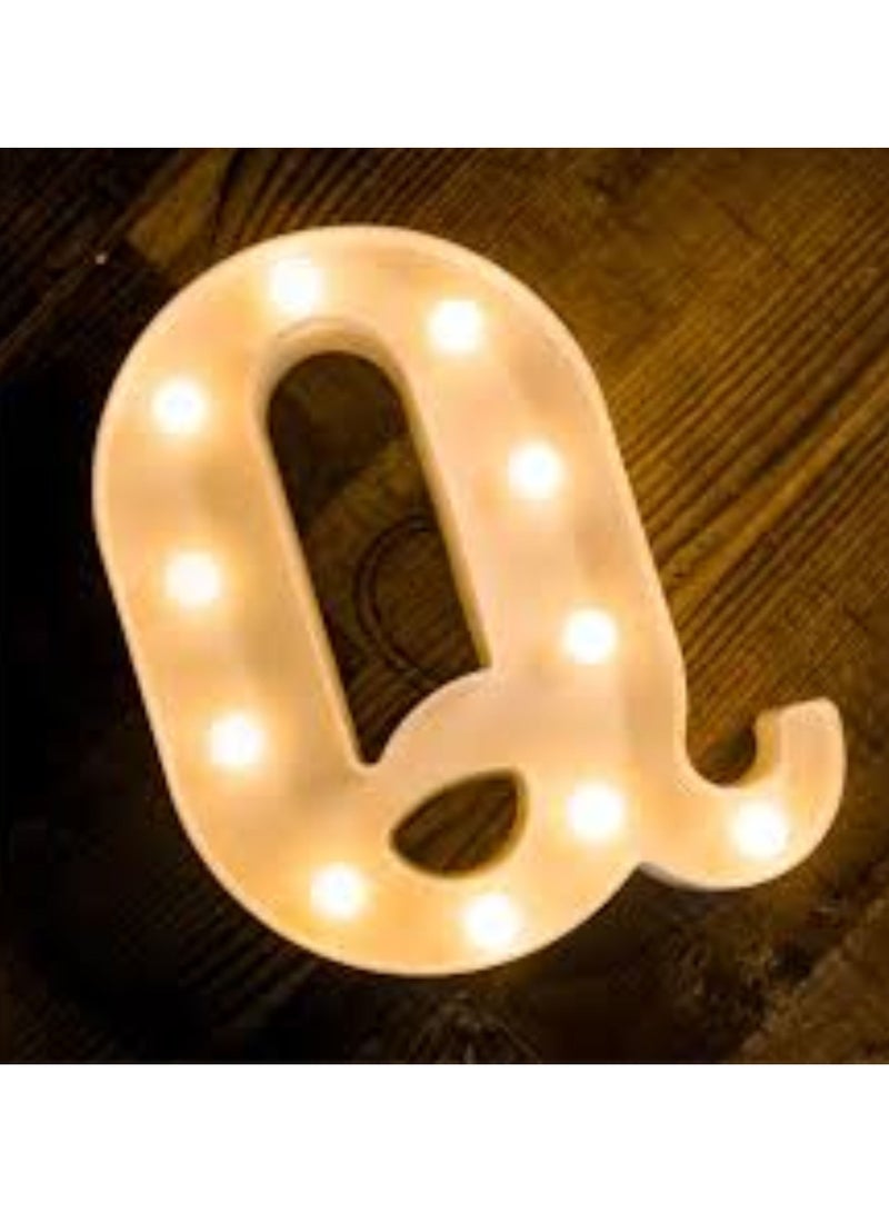 Vitacelli Alphabet LED Letter Lights Light Up Plastic Letters Standing Hanging Q ( 8.46in x 6.69in x 1.7inches ) - Image 5
