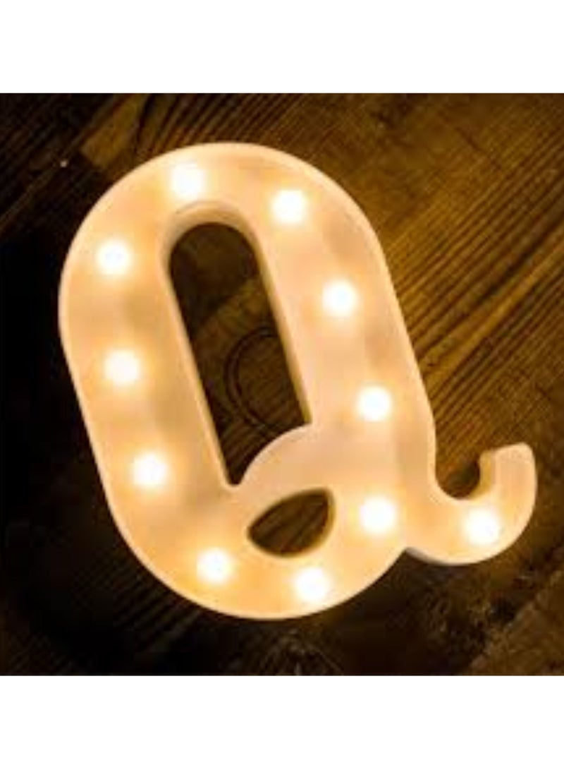 Vitacelli Alphabet LED Letter Lights Light Up Plastic Letters Standing Hanging Q ( 8.46in x 6.69in x 1.7inches ) - Image 4