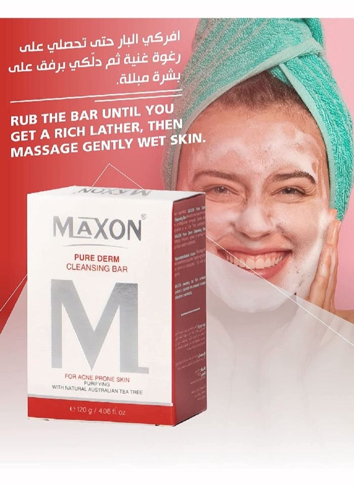 MAX-ON Pure Derm Cleansing Bar 120g  - Image 2