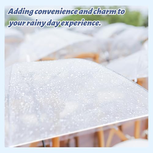 Esamploe 2 Pack Clear Umbrella Wedding,Lightweight Folding Clear Umbrellas for Rain Adult,Pop-on Self Folding Clears Umbrella,Stylish Clears Umbrellas for Weddings,Travel,Dating,Shopping(White) - Image 5