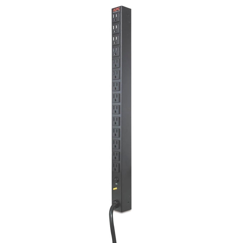 APC وحدة توزيع الطاقة الأساسية APC Rack Mount PDU، 100V-120V/20A، (14) مخرج، تركيب عمودي 0U (AP9551) - Image 1