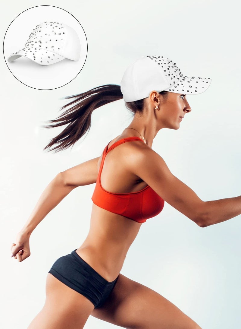 Y&D 2 Pcs Adjustable Breathable Rhinestone Baseball Cap for Women Men Sequins Casual Sports Hat - Image 5