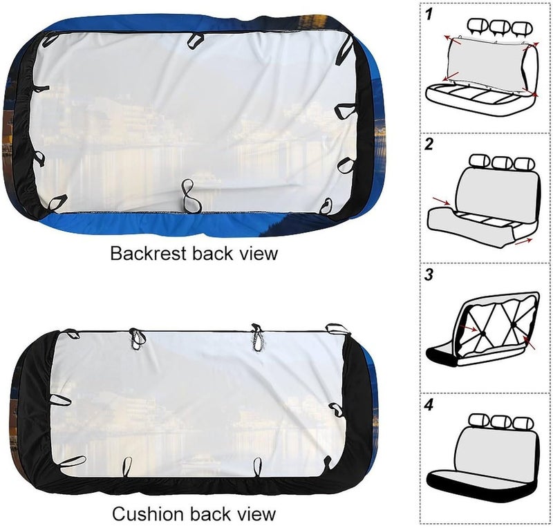 Blue Lake Tahoe Car Seat Cover - Universal Fit, Elastic Edge Design for Easy Installation, Durable Car Back Seat Cover Prevent Wear, Spills & Damage, Machine Washable - Image 3