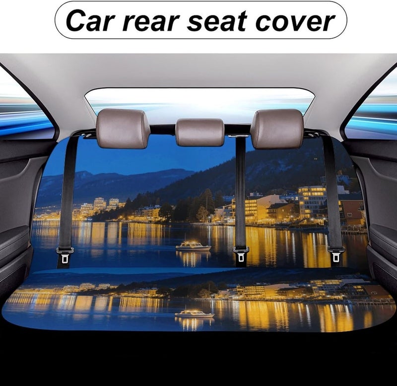 Blue Lake Tahoe Car Seat Cover - Universal Fit, Elastic Edge Design for Easy Installation, Durable Car Back Seat Cover Prevent Wear, Spills & Damage, Machine Washable - Image 5