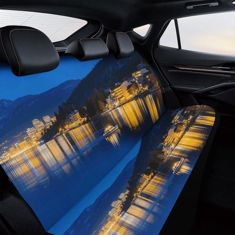 Blue Lake Tahoe Car Seat Cover - Universal Fit, Elastic Edge Design for Easy Installation, Durable Car Back Seat Cover Prevent Wear, Spills & Damage, Machine Washable - Image 4
