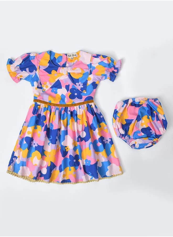 BELLA MODA Abstract Print Casual Dress with Brief by Styli