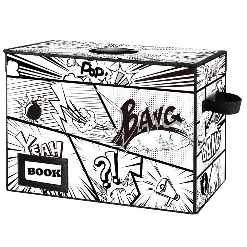 YNSZAS Comic Book Storage Box 158 X 78 X 118 Heavy Duty Collapsible Holds 160180 Comic Book Bin Container Holder Shelf Cartoon Bombs - Image 2