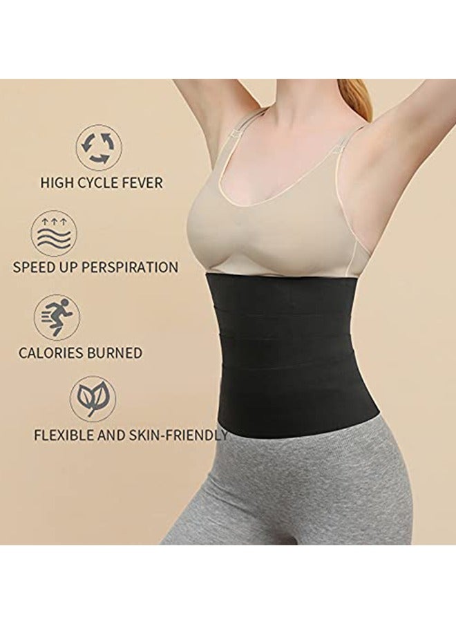 BONITO Waist Trainer for Women Waist Wrap, Velcro Elastic Wrap Corset Plus Size, Tightness Adjustable and Non-slip, Workout Waist Trimmer for Gym Sport, Waist Trimmer Belt (Black, 3 M) - Image 3