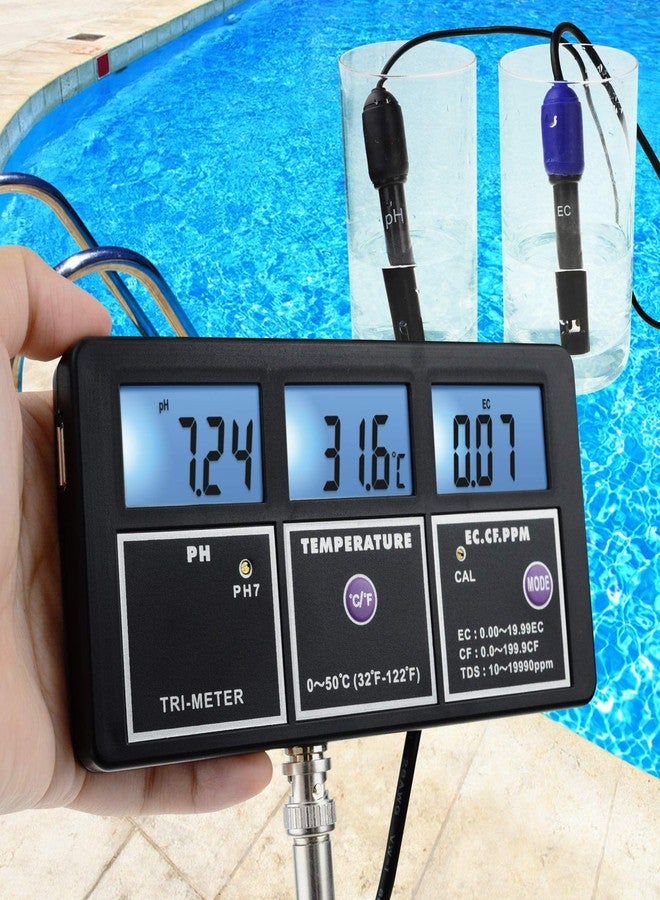 GAIN EXPRESS 5-in-1 Water Quality Multi-Parameter PH EC CF TDS (ppm) Temperature Test Meter Backlight, Wall-mountable Rechargeable Continuous Monitor Tester, Aquariums Hydroponics Pool Fish Tank Pond Drinking - Image 3