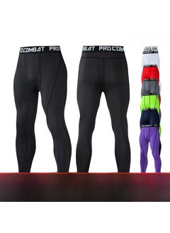 Generic Mens Colorful High-Elastic Fitness Running Tights White Trousers  - Image 3