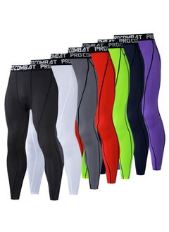 Generic Mens Colorful High-Elastic Fitness Running Tights White Trousers  - Image 4