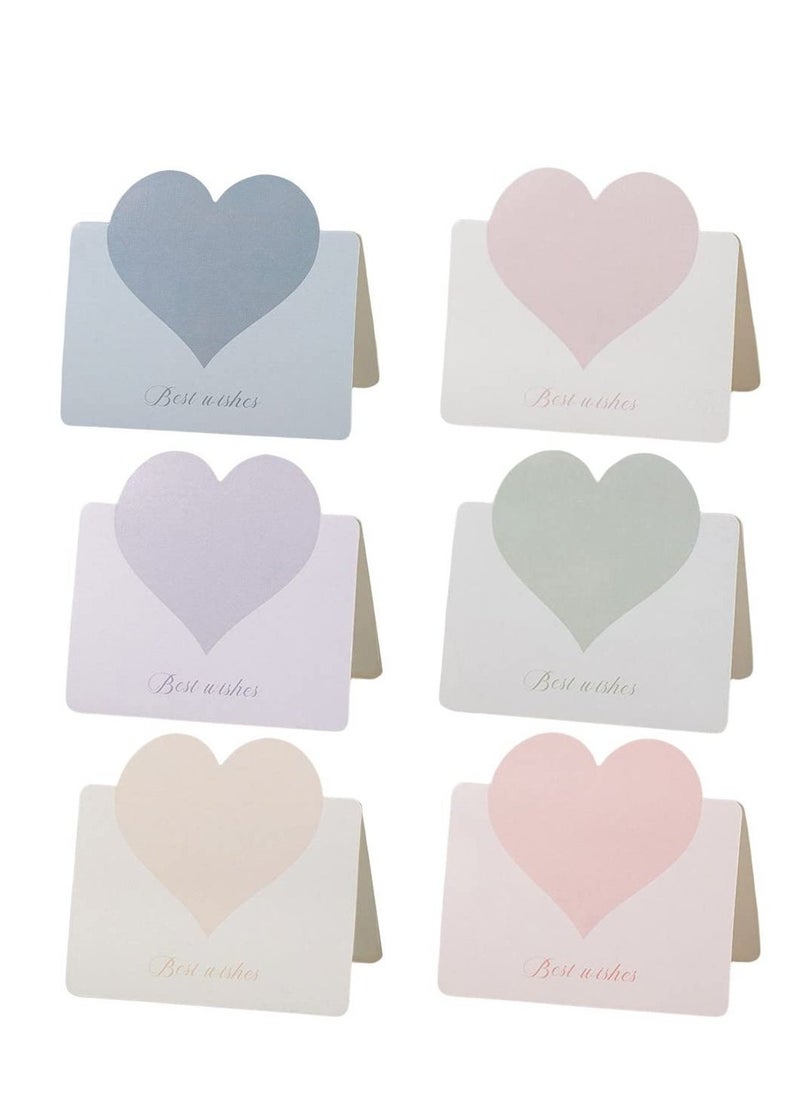 Foldable Love Heart Greeting Cards, VAssorted Color Romantic Heart Blank Cards Note Card, Wedding Card Flower Card Birthday Card for all kinds of Greeting Card(30 Pcs) - Image 1