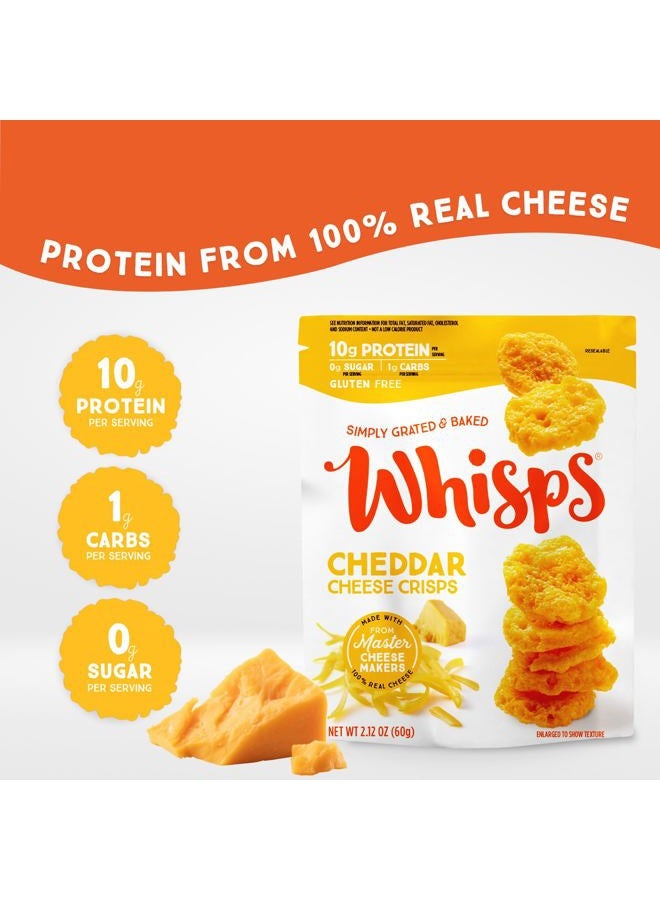 Whisps Cheddar Cheese Crisps | Keto Snack, No Gluten, No Sugar, Low Carb, High Protein | 2.12oz (3 Pack) - Image 2