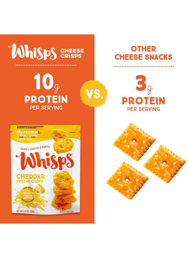 Whisps Cheddar Cheese Crisps | Keto Snack, No Gluten, No Sugar, Low Carb, High Protein | 2.12oz (3 Pack) - Image 5