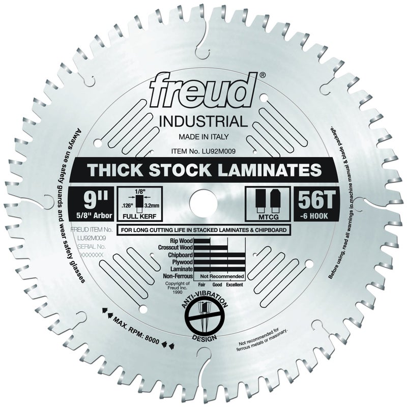 Freud LU92M009 9 x 56T ThickStock Laminate Blade