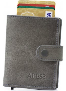 Abess Card Holder Wallet , Luxury Leather (Crazy) Mechanism Card Holder Wallet  - Image 2
