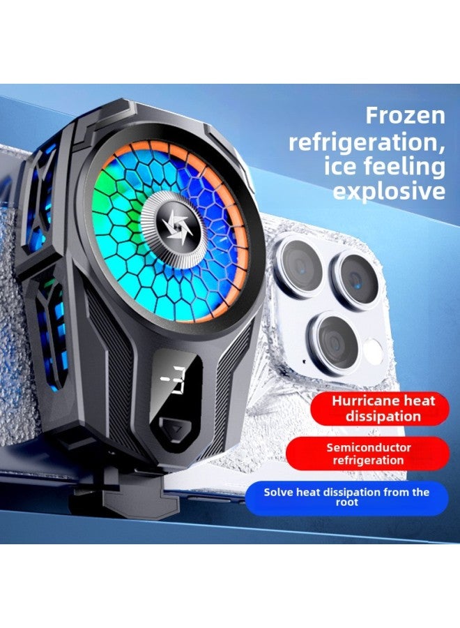 SL16 Semiconductor Mobile Phone Radiator Icing Refrigeration Back Clip Mobile Phone Cooling Artifact Game E-sports Live Universal-Color:Sl-17 Regular Model 【without Digital Display】 Black - Image 2