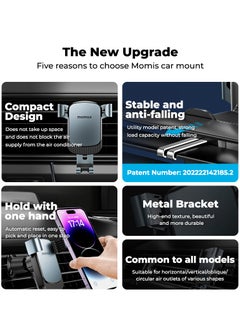 Momax Momax MoVe Universal Easy Car Mount Automatic Gravity Lock - Grey  - Image 3