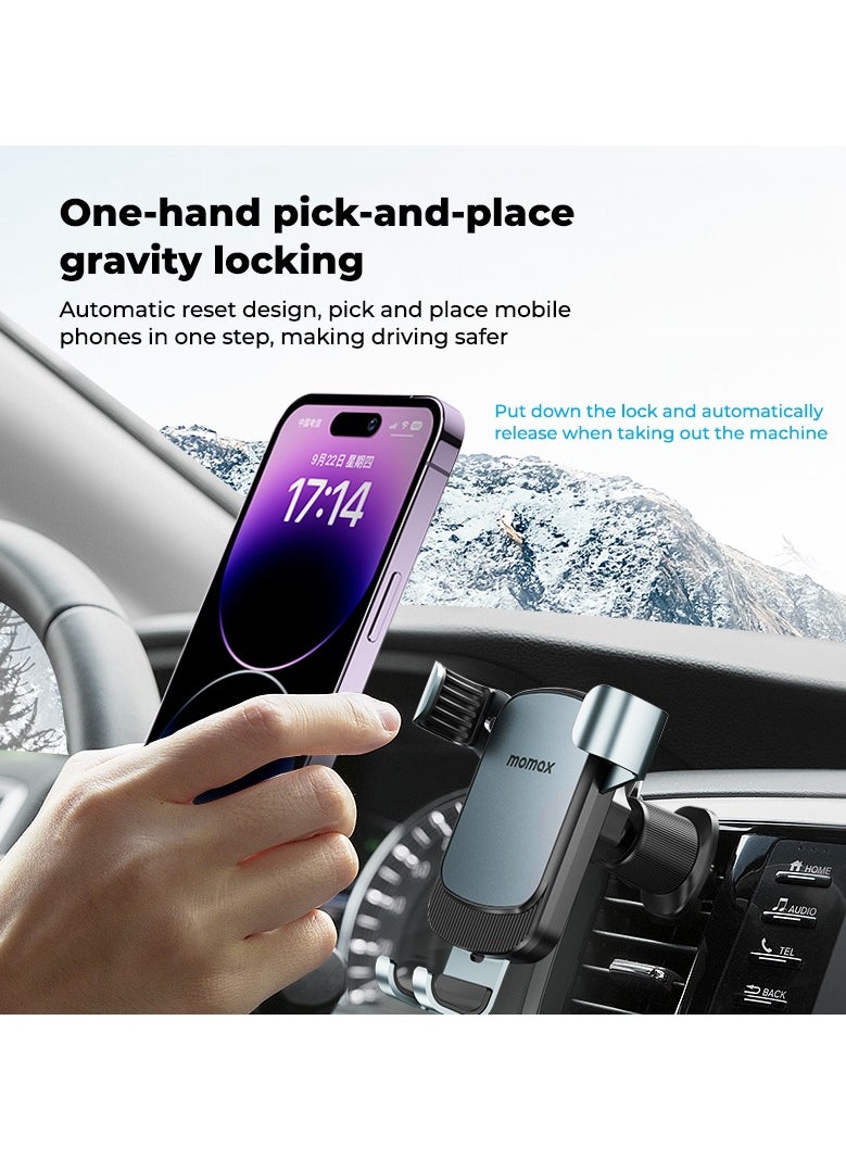 Momax - Momax MoVe Universal Easy Car Mount Automatic Gravity Lock - Grey - Image 1