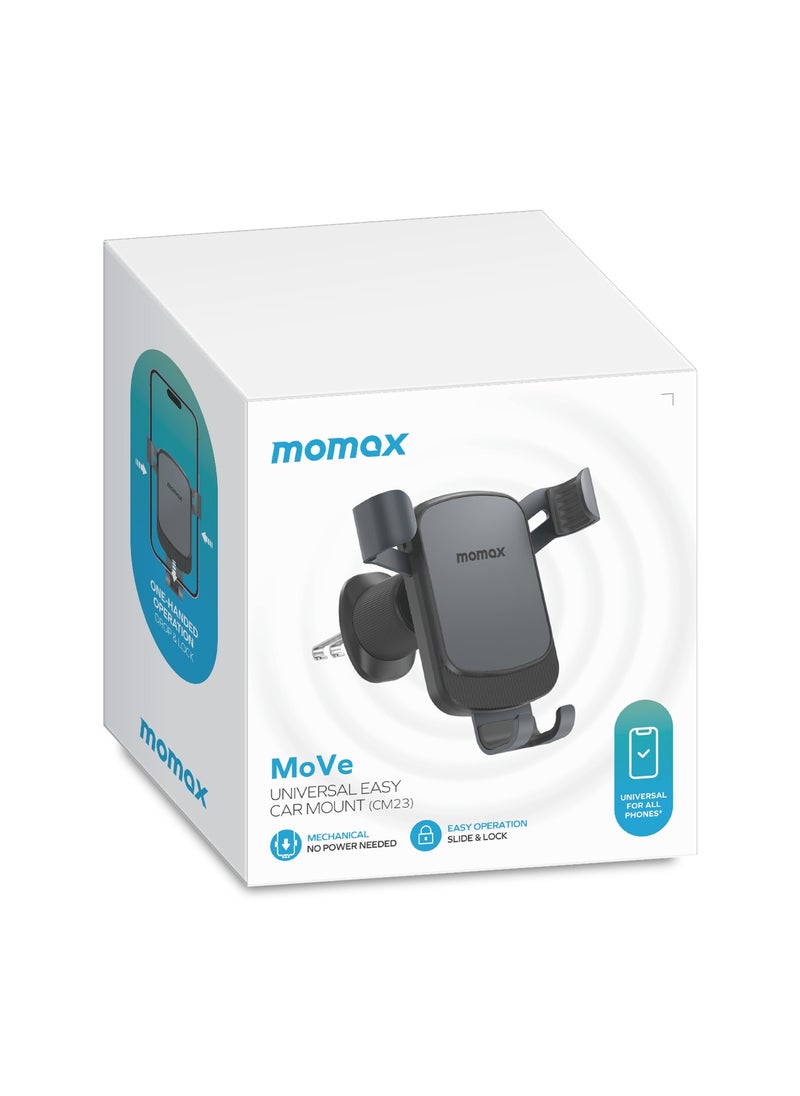 Momax - Momax MoVe Universal Easy Car Mount Automatic Gravity Lock - Grey - Image 1