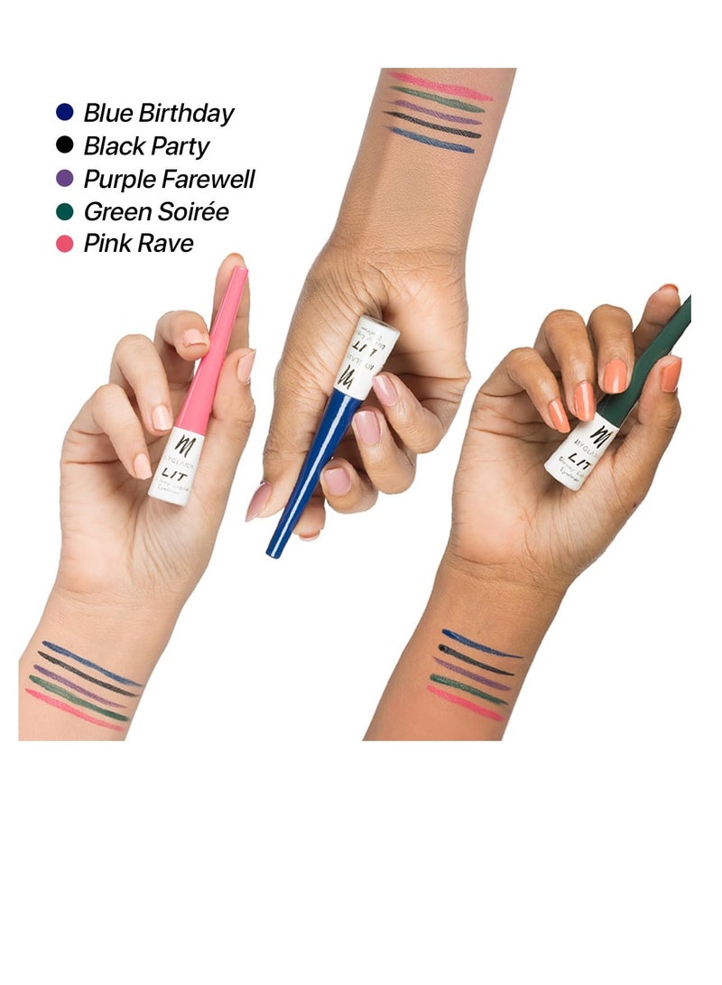 MyGlamm LIT Glossy Liquid Eyeliner Black Party 3.5 ml - Image 2