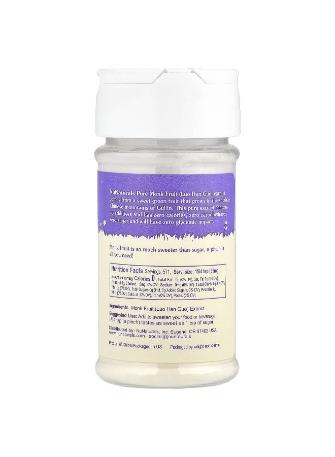 NuNaturals, Pure Monk Fruit Sweetener, 0.71 oz (20 g)