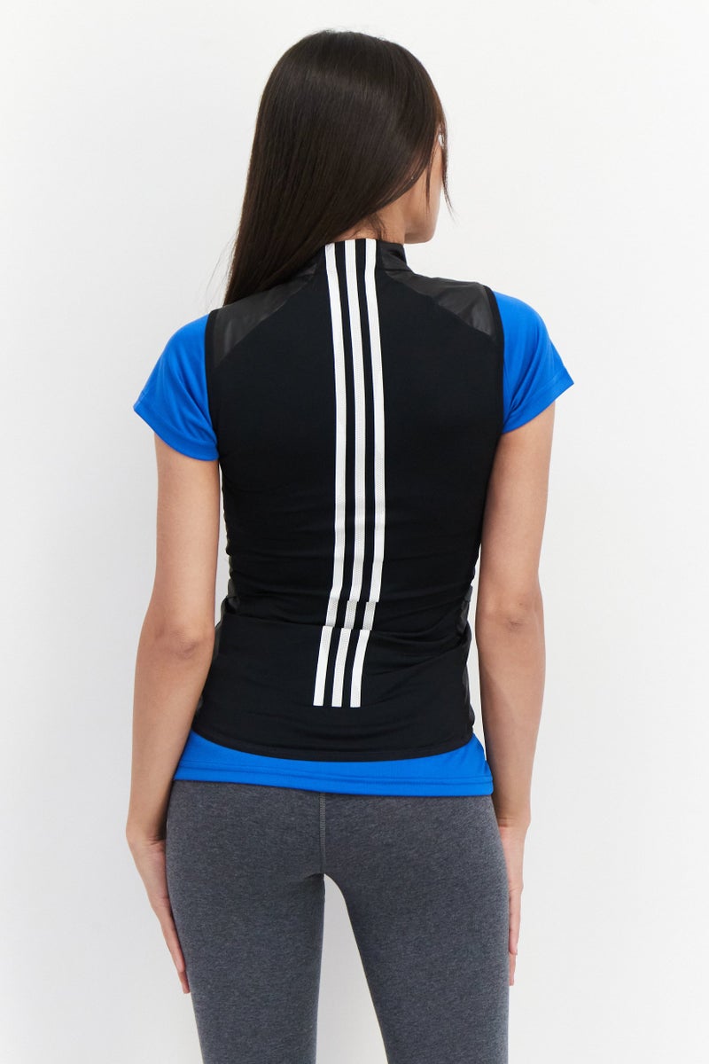 Women Sportswear Fit Sleeveless Cycling Vest, Black