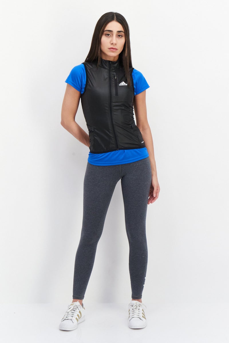 Women Sportswear Fit Sleeveless Cycling Vest, Black