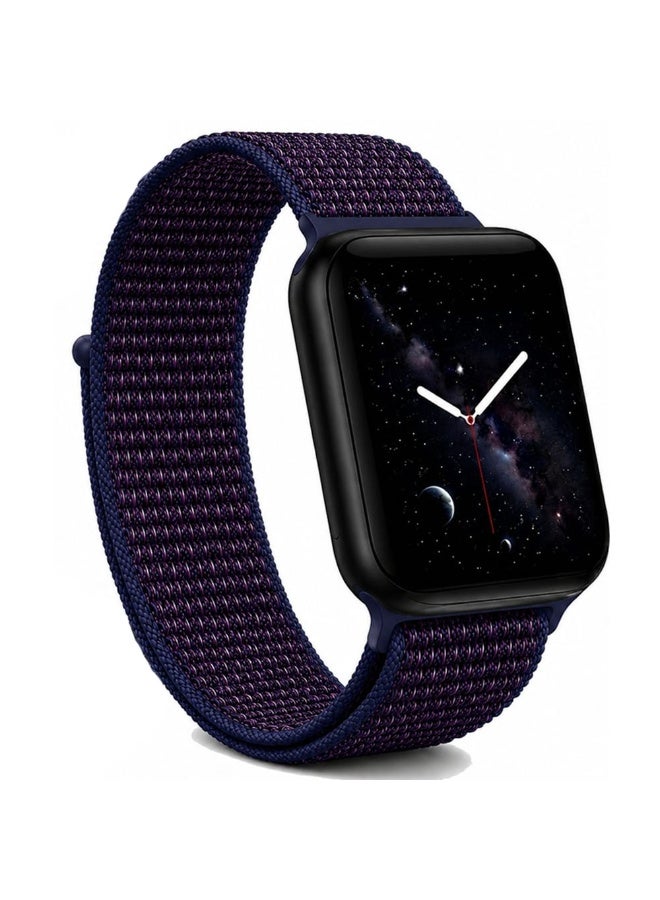 CATANES Breathable Nylon Sport Loop Band Compatible with Apple Watch 44mm 45mm 46mm 49mm for Women Men, iWatch Wrist Straps for Ultra 3 2, Se, Series 11 10 9 8 7 - black purple - Image 1