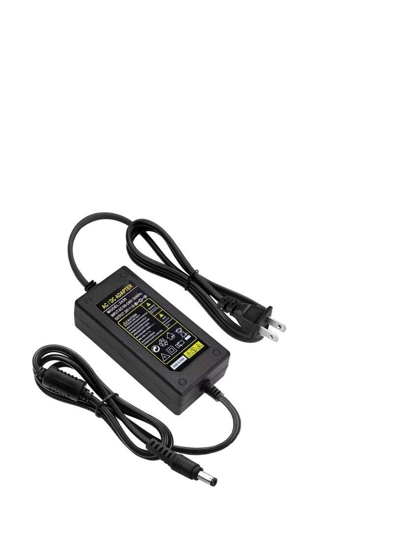Lynacz Original بديل لكابل الطاقة 24V AC DC لجهاز Logitech G25 G27 G29 G920 G923 G940، عجلة سباق Logitech APD DA-42H24 AD10110LF 190211-0010 190211-A030 شاحن محول كابل (أسود) - Image 1