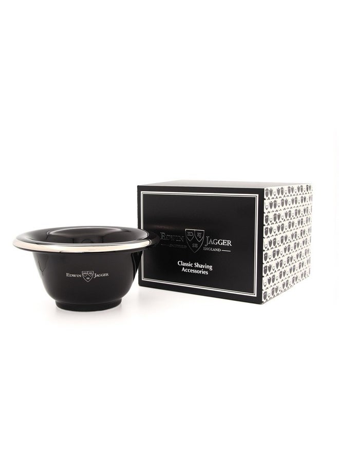 Edwin Jagger Edwin Jagger RN116 Porcelain Shaving Bowl for Men for Shaving Soap or Shaving Cream (Black)  - Image 2