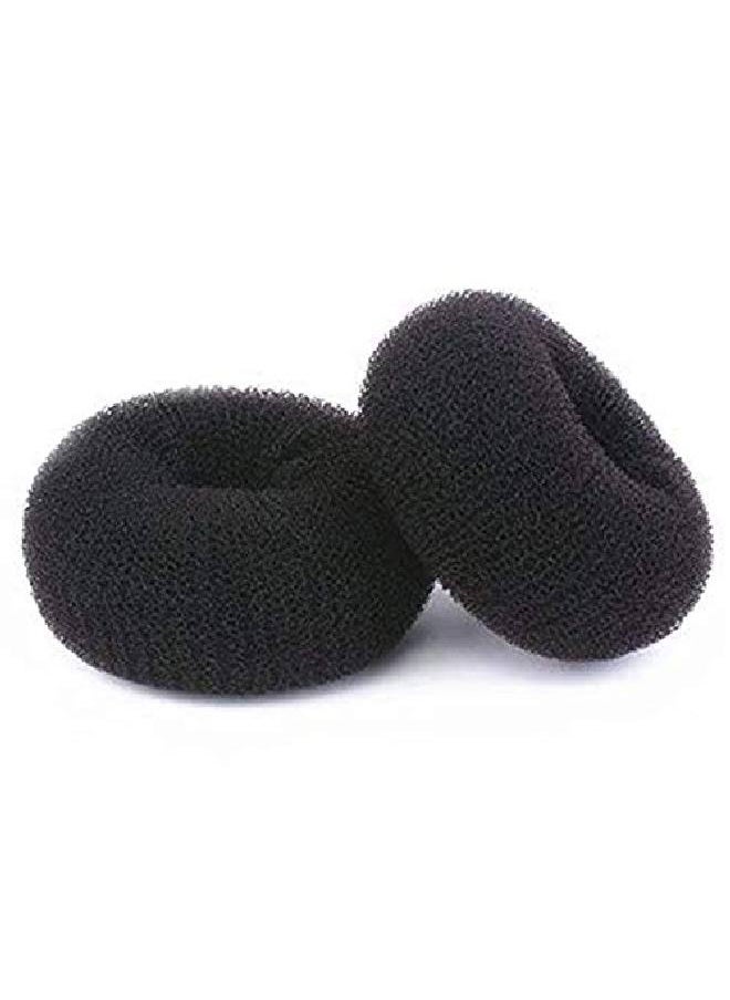 NICEMOVIC - Hair Donut Bun Maker Ring Style Bun 2Pcs Chignon Hair Medium Doughnut Shaper For Short And Thin Hair (Medium 3 Inch/Black) - Image 1