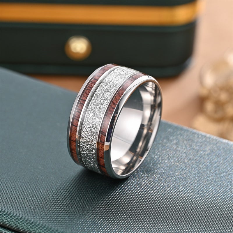 Stainless Steel Dragon Pattern Ring - Modern Geometric Design for Couples, Available in Multiple Styles