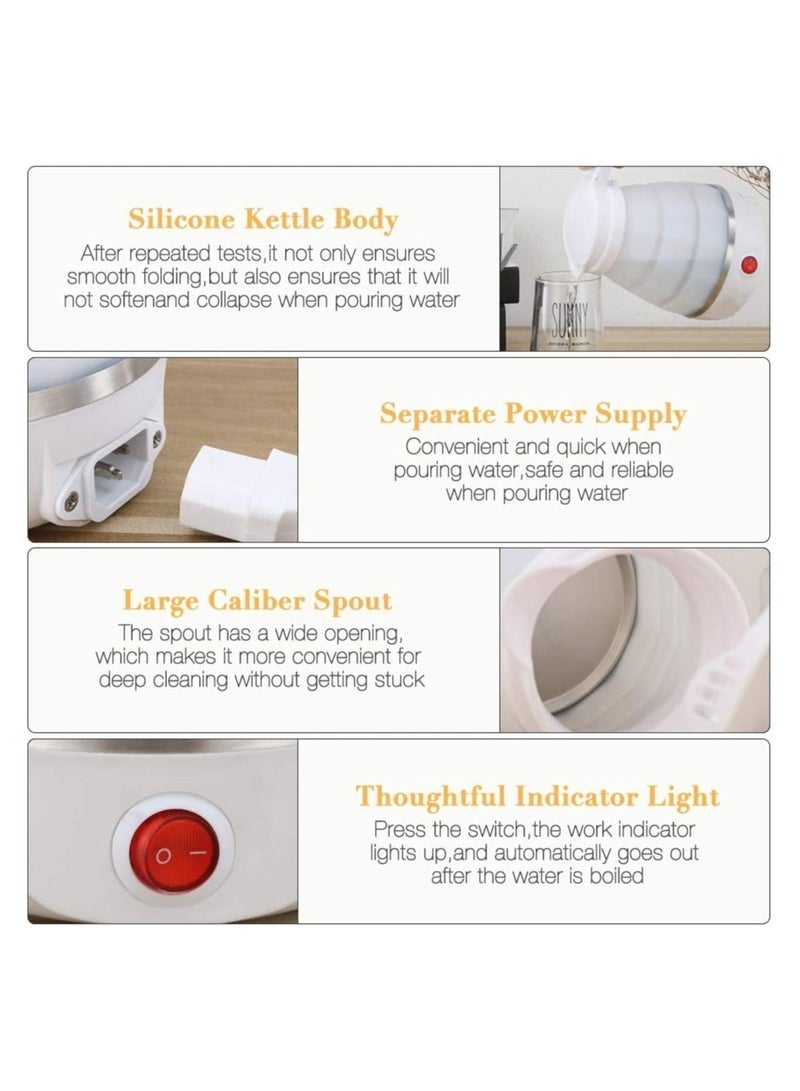 Foldable kettle, Portable Foldable Electric Kettle for Travel Food Grade Silicone Electric Water Heater Collapses with Separable Power Cord Ideal for Hiking Camping and indoor  - Image 4