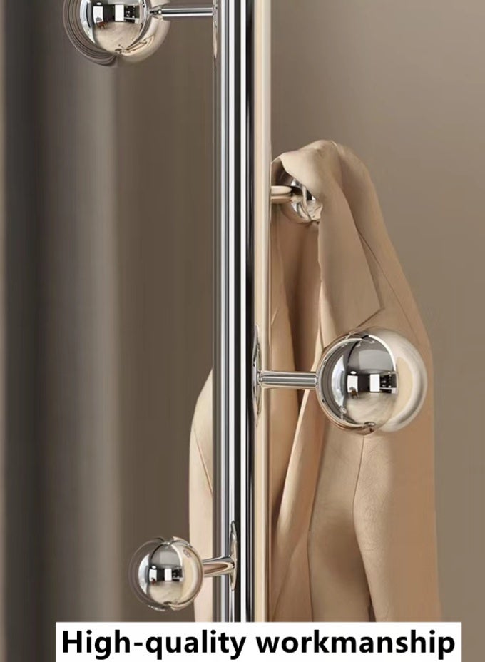 Kutis Metal Coat Rack Clothes Rack Garment Rack Clothing Rack Hangers Freestanding Entryway Coats Hanger Stand Home Hotel Retail Steel Silver/Black 28x172 cm - Image 4
