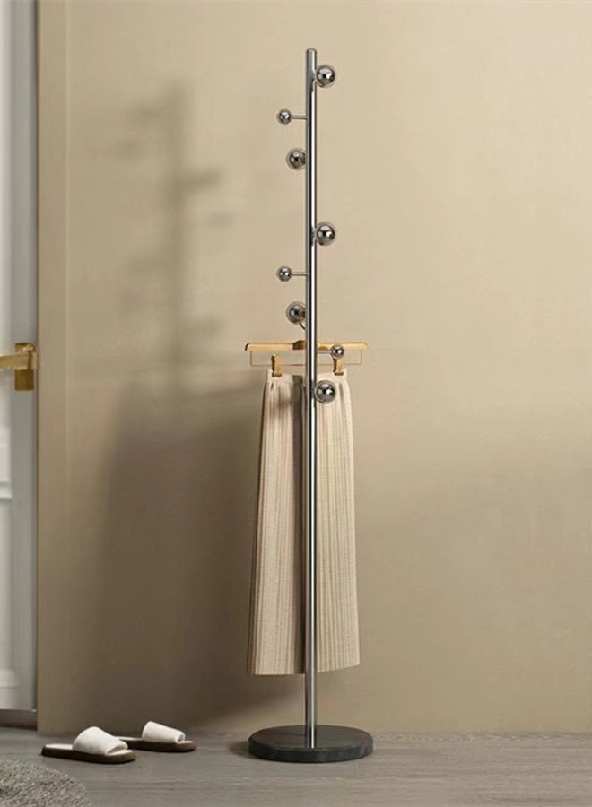 Kutis Metal Coat Rack Clothes Rack Garment Rack Clothing Rack Hangers Freestanding Entryway Coats Hanger Stand Home Hotel Retail Steel Silver/Black 28x172 cm - Image 3