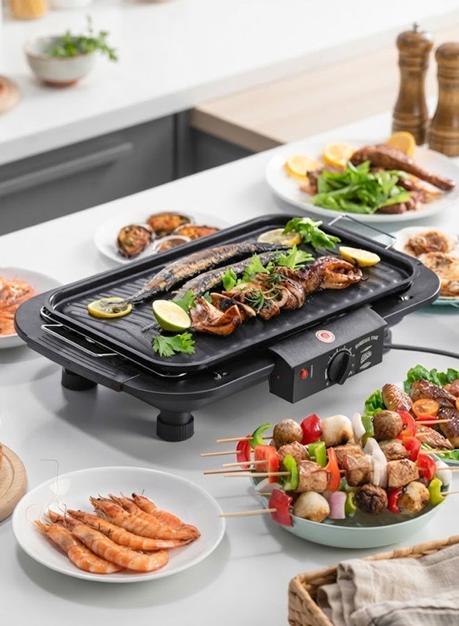 APEX Smokeless Indoor Electric Grill Copper Extra Large Nonstick Table Top Grill Indoor Grilling BBQ with Adjustable Temperature Control - Image 1