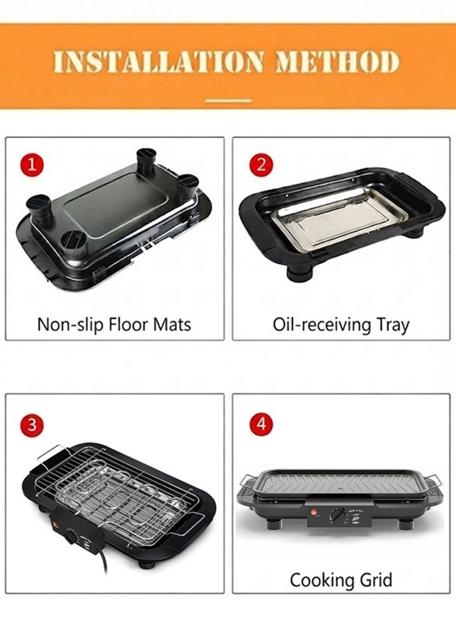 APEX Smokeless Indoor Electric Grill Copper Extra Large Nonstick Table Top Grill Indoor Grilling BBQ with Adjustable Temperature Control - Image 4