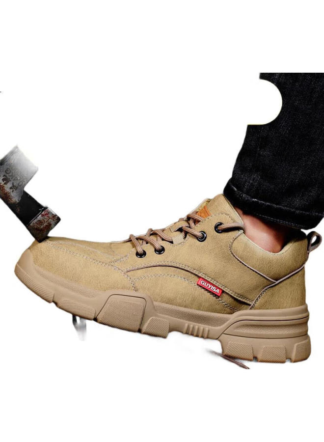 JUNBU Safety Shoes For Men, Summer Breathable Steel Toe Cap, Anti-Smashing, Anti-Puncture, Ultra-Light, Construction Site Functional Work Shoes 1115 Size 38 - Image 1