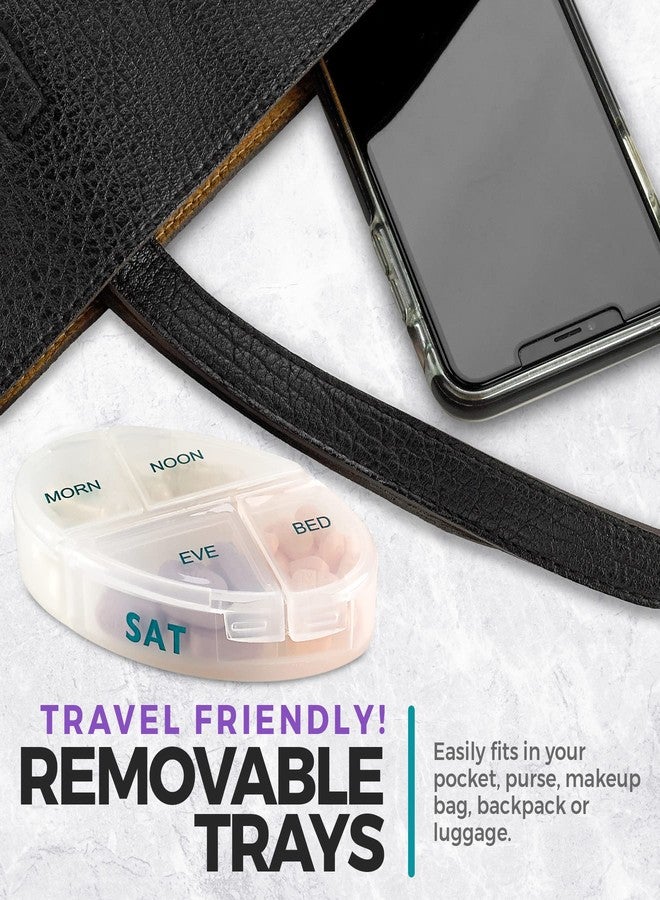 MEDca Weekly Pill Organizer, 1 Dispenser, 7 Stackable Compartments Four Times-a-Day - Morning, Noon, Evening, and Bedtime, Grey - Image 4