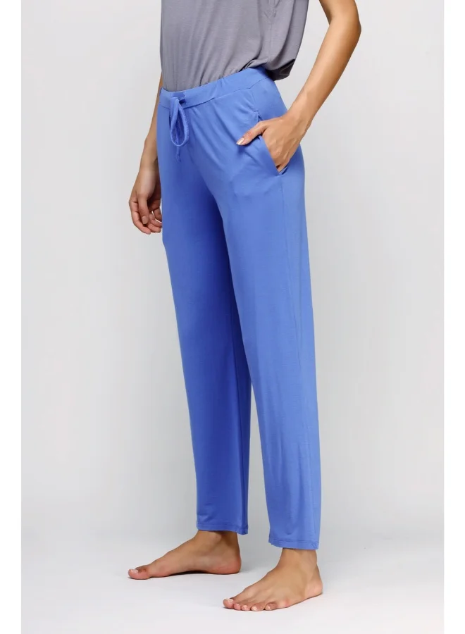 NeceSera Relaxed Blue Straight Lounge Pant