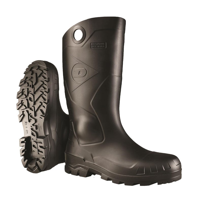 DUNLOP Chesapeake Rubber Boots for Men & Women – PVC - Waterproof Work boots - Lightweight Garden, Rain & Fishing Boots - Safety boots with Steel Toe and Wide Calf – Black – Size 3–15 - Image 1