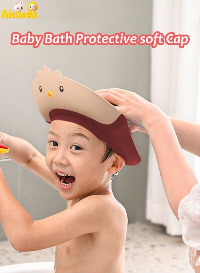 Aissiora Baby Bath Protective Soft Cap Baby shower caps Baby ear protection shampoo cap Children's shower caps with ear protection The girth is adjustable - Image 1
