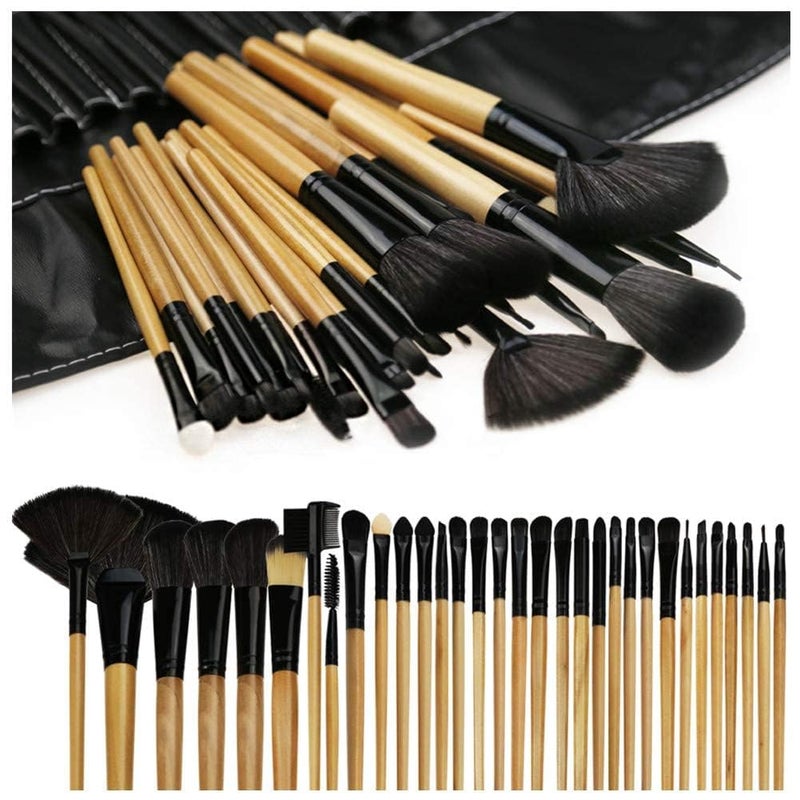 Boulevar Makeup Brushes Premium Makeup Brushes Set Black 24 Piece Complete Cosmetic Brush Collection for Foundation Blending Power Blush Eyeshadow - Image 1