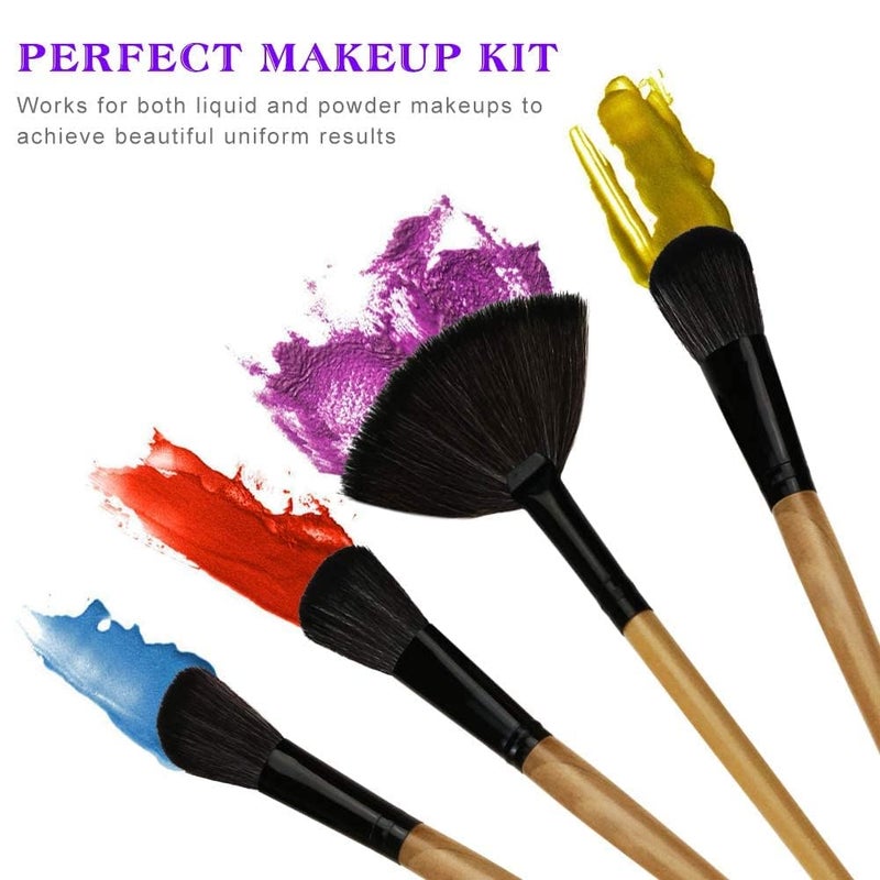 Boulevar Makeup Brushes Premium Makeup Brushes Set Black 24 Piece Complete Cosmetic Brush Collection for Foundation Blending Power Blush Eyeshadow - Image 4