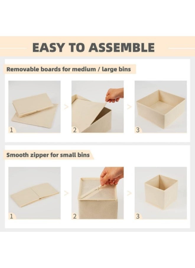 Generic Drawer Organizer Clothes, 6 Pack Underwear Drawer Organizer, Foldable Closet Organizers and Storage Dresser Drawer Dividers Beige  - Image 5